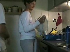 House wife gets fucked in kitchen