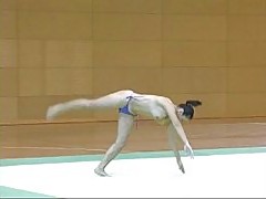 Topless gymnast