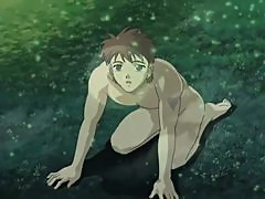 Anime hottie enjoys sex in missionary position in the forest