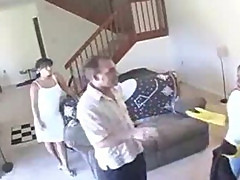 Maid and Wife Captured Having Lesbian Sex on Hidden Cam